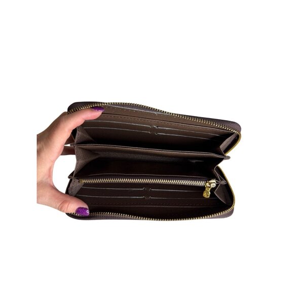 Louis Vuitton Damier Ebene Canvas Zippy Zip Around Long Wallet - Picture 5 of 6